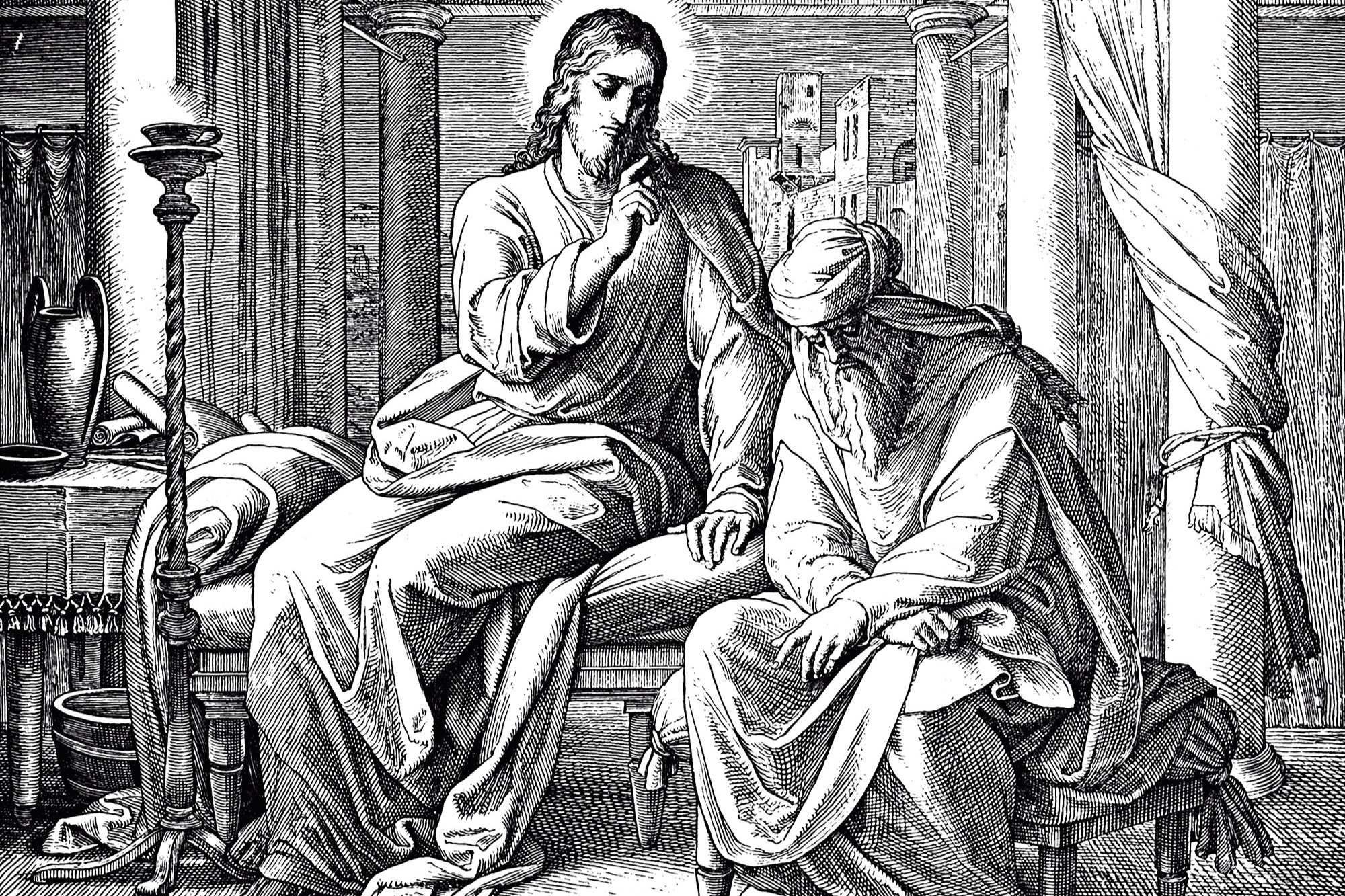 Беседа Иисуса Христа с Никодимом. Беседа Иисуса с Никодимом картина.